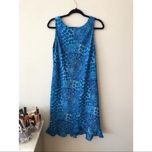 Women’s Sleeveless Blue Floral Casual Dress Size 12
